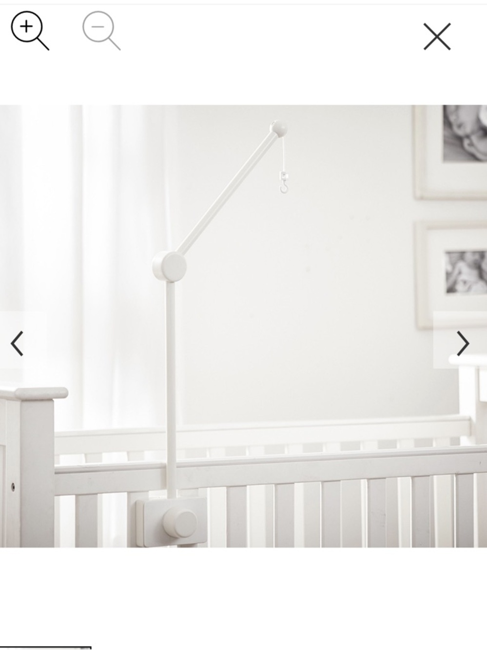 Pottery Barn Kids White Nursery Mobile Arm - Minimalist Crib Mount